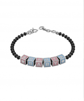 Sterling Silver Baby Nazariya With Square Babykubes-Pink Blue(6-9 gms)