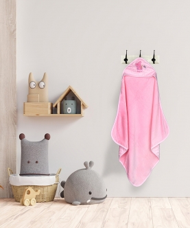 Baby Moo Cute Bunny Pink Hooded Bubble Blanket