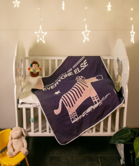 Baby Moo Zebra Grey and Pink Big Baby Muslin Blanket