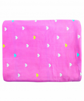 Baby Moo Heart Pink Embossed Baby XL Muslin Blanket