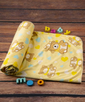 Baby Moo BFF Bear Yellow Fur Blanket