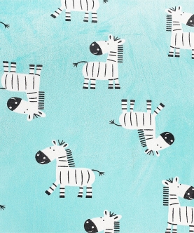 Zebra Aqua Blue Blanket