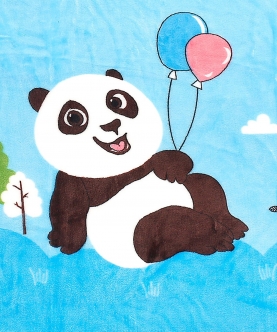 Balloon Panda Blue Blanket