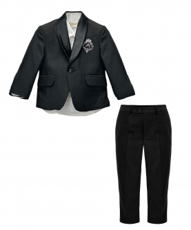 Black Personalised Embroidered Tuxedo Set