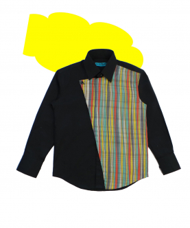 Black Shirt With Colourful Stripes