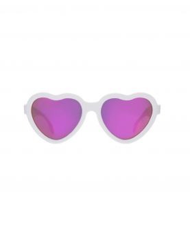 The Sweetheart - White with Pink Lens Heart Shaped Sunglasses