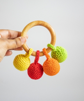 Wooden Crochet Ball Teether Wooden Teether
