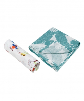 Tropical Vacation Multicolour 2 Pk Muslin Swaddle