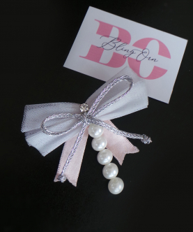 Bow Hairclip With Pearls For Kids