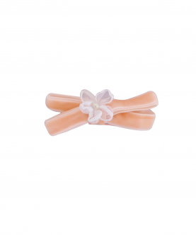 Baby Pink Single Clip With Organza Flower On Top For KIds
