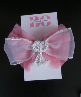 Holographic Organza Bow Hair Clip For Kids