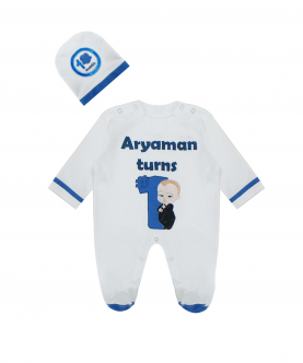 Boss Baby 1 st B'day Romper With Cap