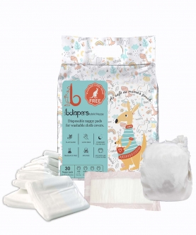Bdiapers Chemical Free Disposable Baby Nappy Pads 30 pcs Bag