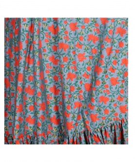 Blue and orange printed skirt with top