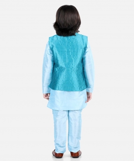 Festive Wear Assymetric Kurta Pajama With Jacquard Jacket-