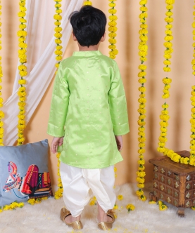 Boy Kids Wear Full Sleeve Festive Dhoti Kurta - Green
