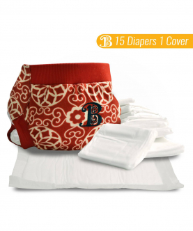 Rose Hybrid Diaper Cover With Disposable Inserts (Pack of 15)
