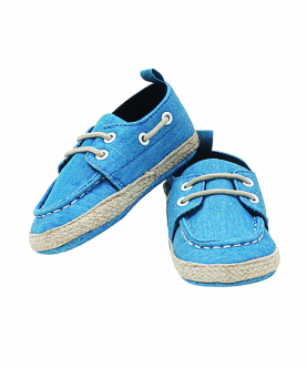Baby Moo Formal Blue Baby Boat Shoes