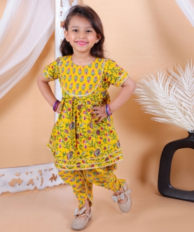 Kids Wear Pure Cotton Printed Top with Dhoti