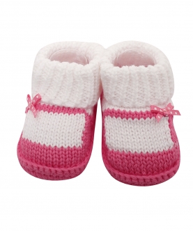 Sweet Bows White And Pink Socks Booties