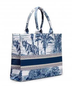 Canvas White Tiger Forest Tote