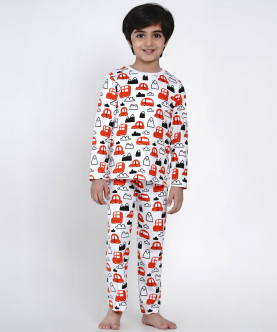 Organic Cotton Nightsuit Red Cars