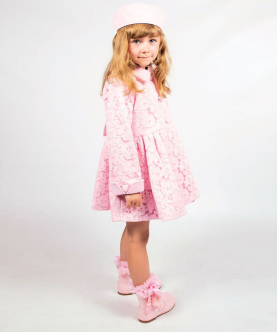 Girls Lace Coat With Matching Hat