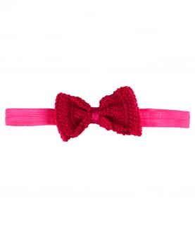 Bow Elastic Hairband - Hot Pink