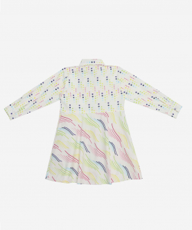 Bookworm Shirt Dress Multi-Coloured Polka And Waves