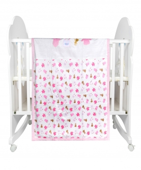 Baby Moo Animal Print Pink Double Sided Embroidered Blanket