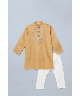 Cotton Silk Fabric Kurta With Pyjama