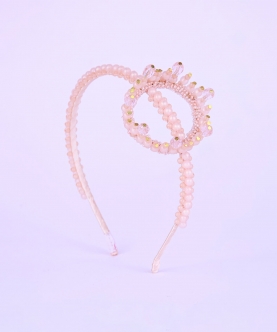 Crown Shaped Beaded Hairband With Crystal Embellishments