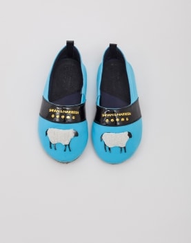 Blue Shoes With Sheep