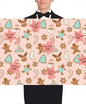 Gift Wrapping Paper -Gingerbread Man Theme - 5 Large Sheets