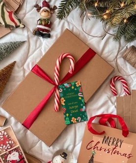 Personalised Christmas Gift Tags - Green Santa - Set of 10