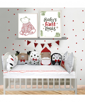 Baby's First Xmas Cot Bumper Set