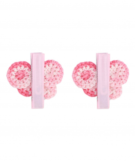 This And That By Vedika Handcrochet Circular Butterfly Alligator Clips-Shaded Pink