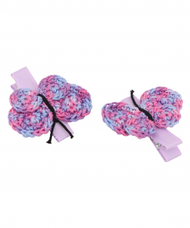 This And That By Vedika Handcrochet Circular Butterfly Alligator Clips-Shaded Purple