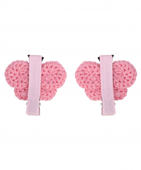 This And That By Vedika Handcrochet Circular Butterfly Alligator Clips-Pink