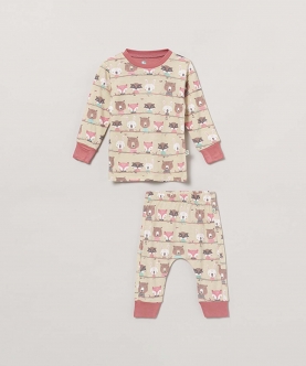 Cocoon Care Bamboo Fabric Full sleeves Pajama set-Woodland friends