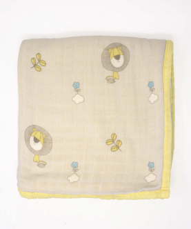 Bamboo Muslin Double Sided Baby Blanket-Mighty Lion