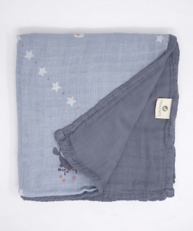 Bamboo Muslin Double Sided Baby Blanket-Wise Owl
