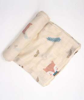 Bamboo Muslin Swaddle Set Of 2-Woodland Friends & Wise Owl