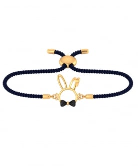 Cciki Silver Gold Plated Black Bow Tie Bunny Rakhi For Brothers