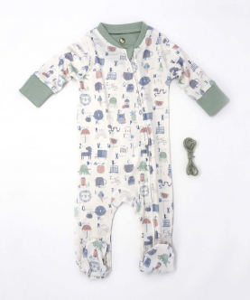 Baby Bamboo Footed Sleepsuit-Learn