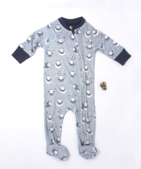 Baby Bamboo Footed Sleepsuit-Wise Owl