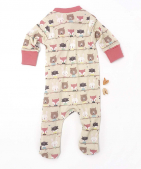Baby Bamboo Footed Sleepsuit-Woodland Friends