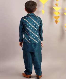 Lil Drama Boys Kurta pyjama with jacket set