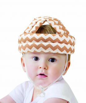 Baby Moo Abstract Brown Cushioned Safety Helmet