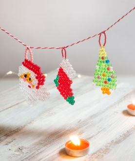 Jingle Bells Beaded Ornament Set-6 Pcs